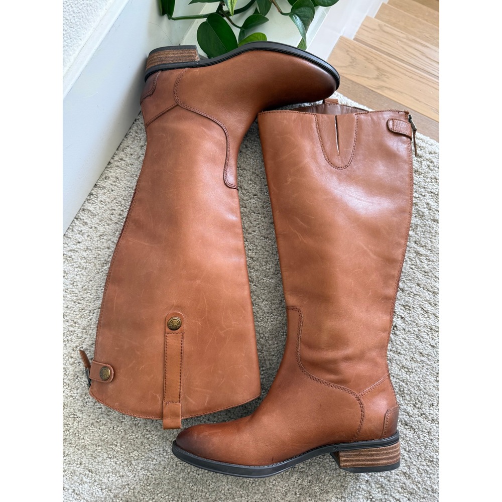 Sam‎ Edelman Penny 2 TALL Riding Boots Women 5.5 WIDE CALF Whiskey Leather